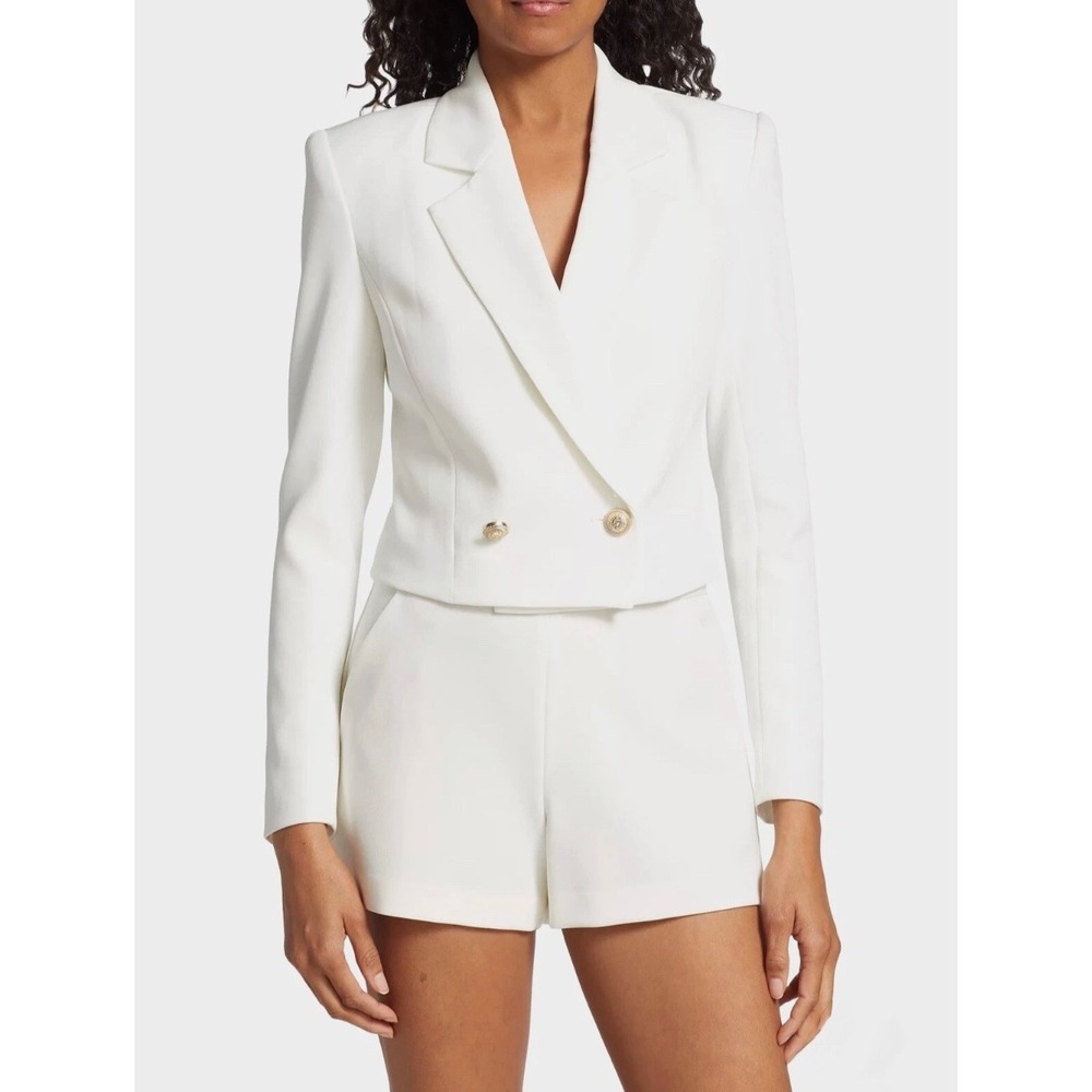 Generation Love Women's Clara Cropped Blazer XLARGE White Office Modern Nautical